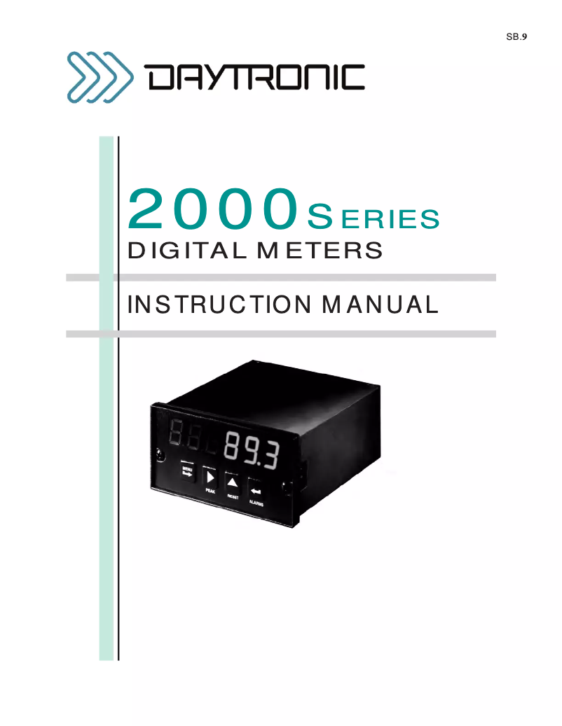 Page n°1 - Manuel utilisateur Daytronic 2162