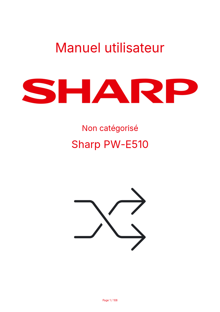 Page n°1 - Manuel utilisateur Sharp PW-E510