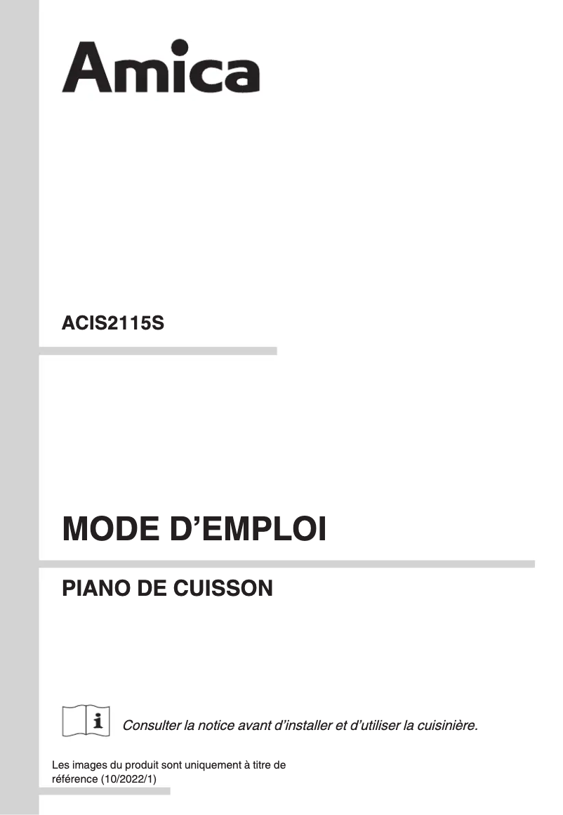 Page n°1 - Manuel utilisateur Amica ACIS2115S