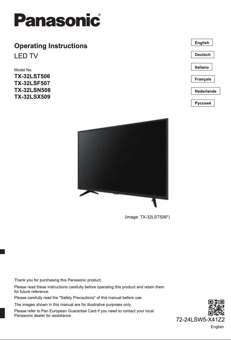 Page 1 de la notice Manuel utilisateur Panasonic TX-32LSF507