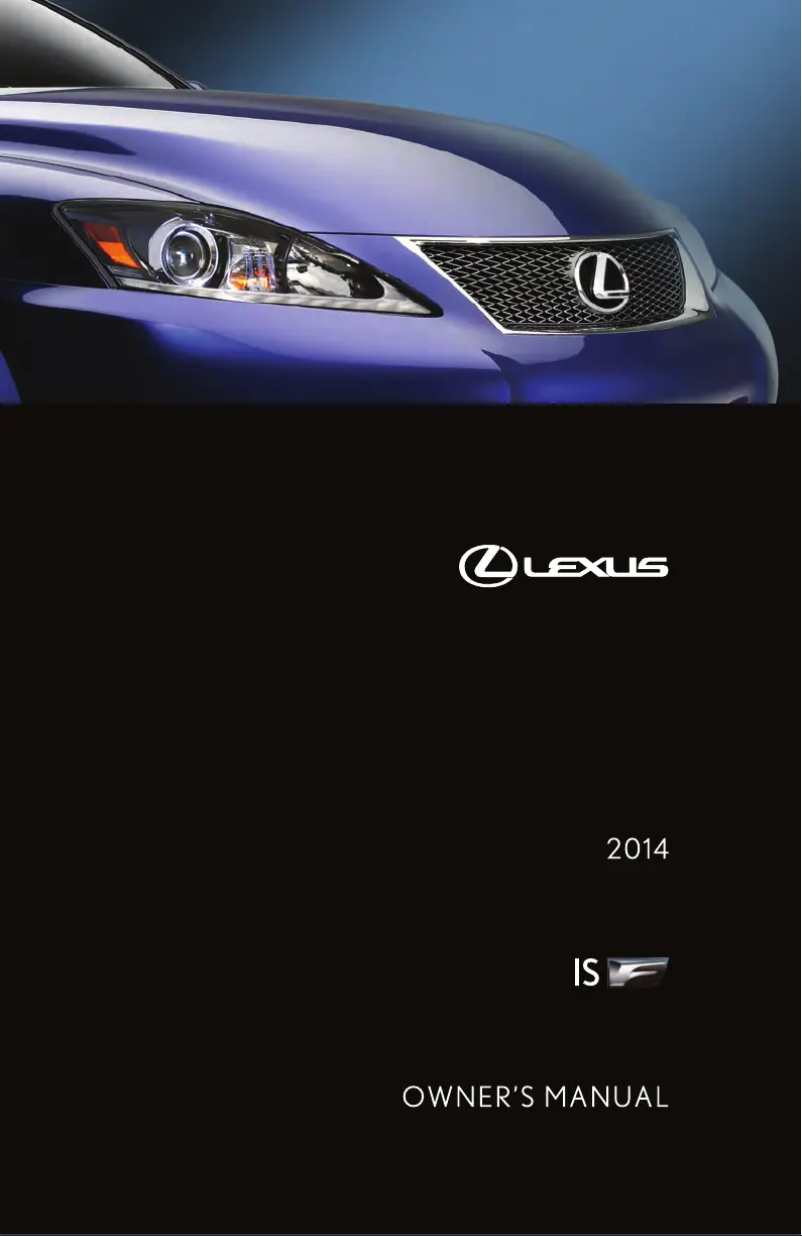 Image de la première page du manuel de l'appareil IS F (2014)