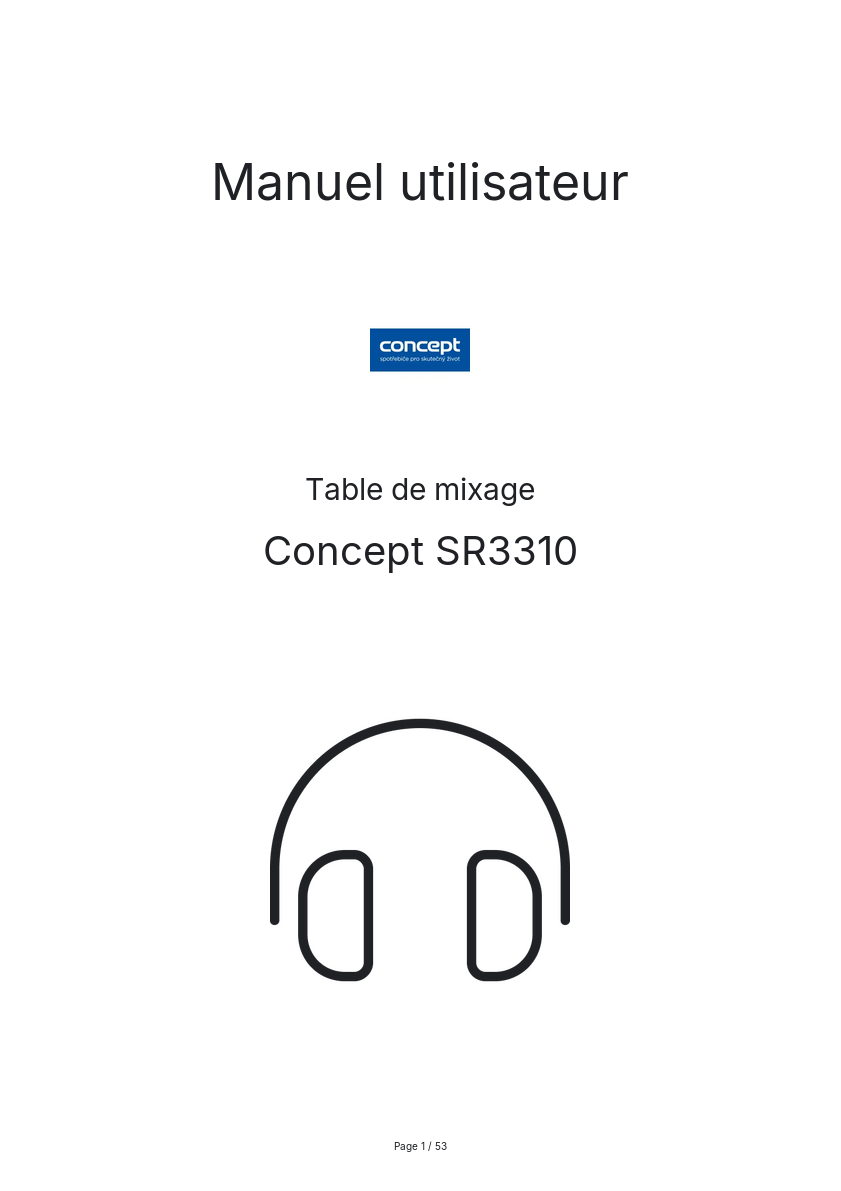 Image de la première page du manuel de l'appareil SR3310