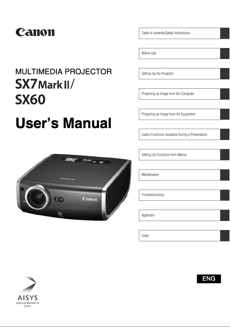 Page 1 de la notice Manuel utilisateur Canon SX7 Mark II