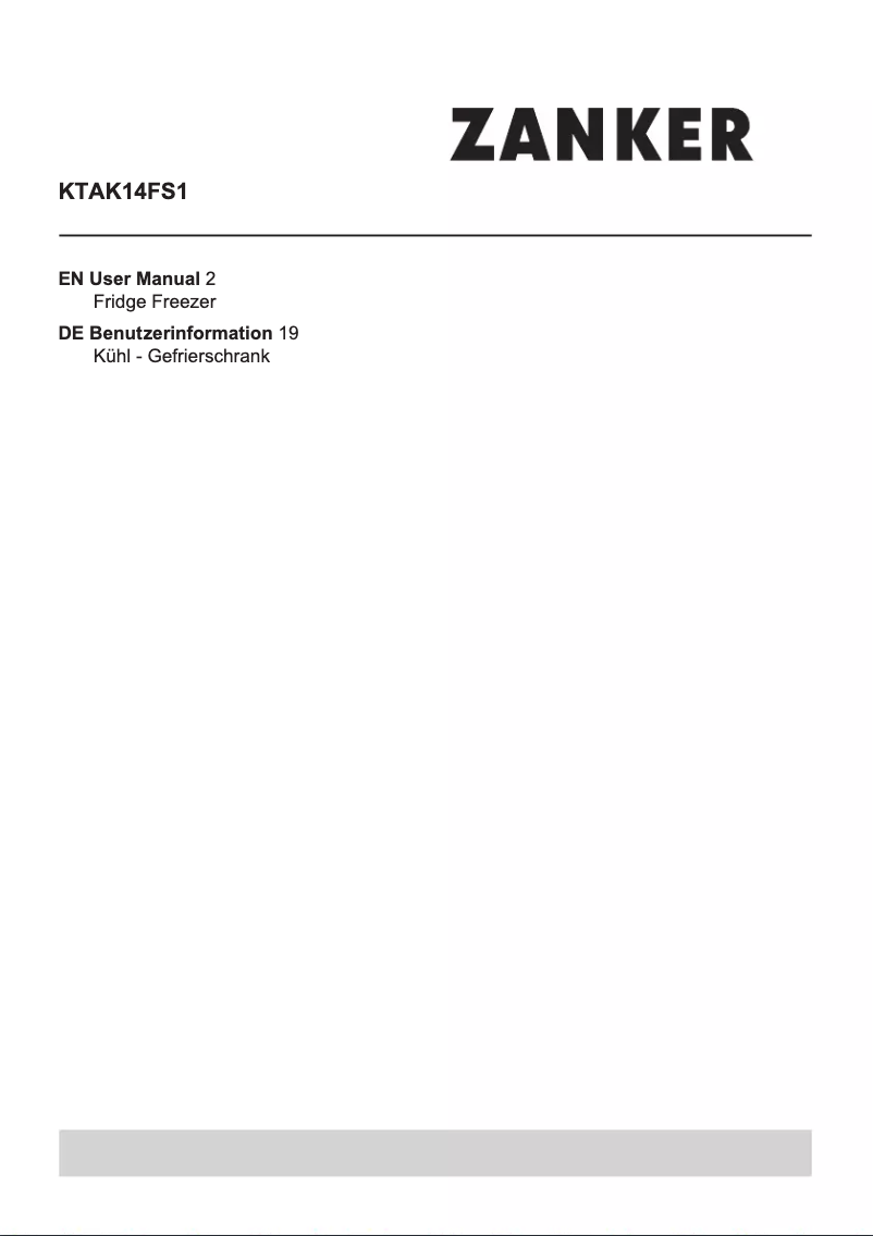 Image de la première page du manuel de l'appareil KTAK14FS1