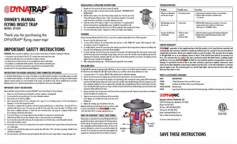 Image de la première page du manuel de l'appareil DT1050