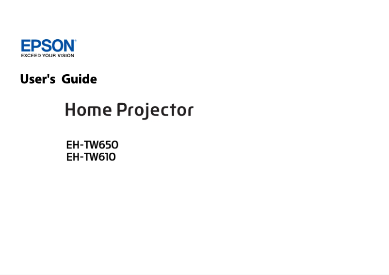 Imagen de la primera página del manual del dispositivo EH-TW650