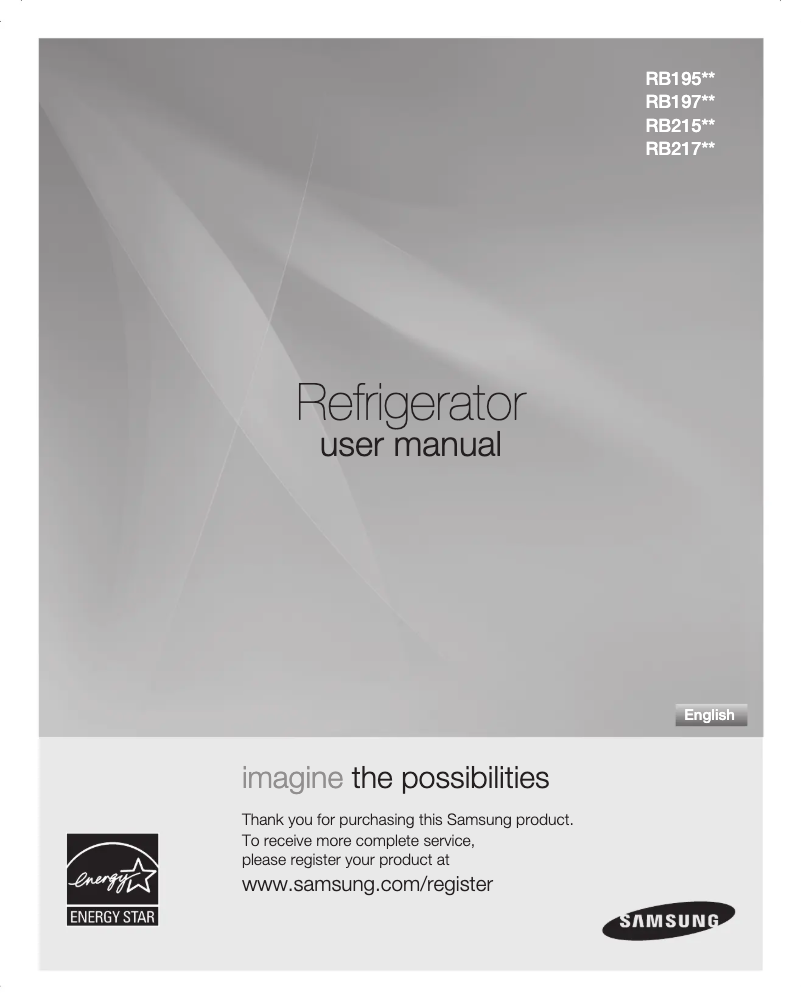 Page n°1 - Manuel utilisateur Samsung RB197ACWP