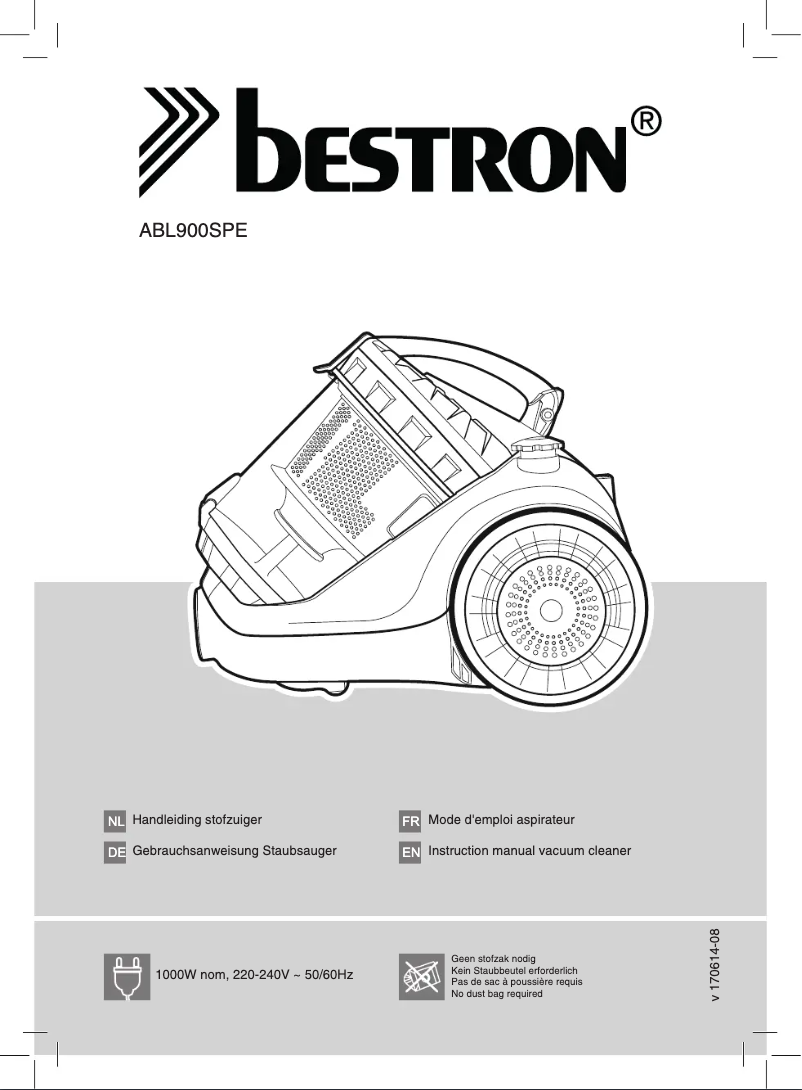 Page n°1 - Manuel utilisateur Bestron Ecosenzo ABL900SPE