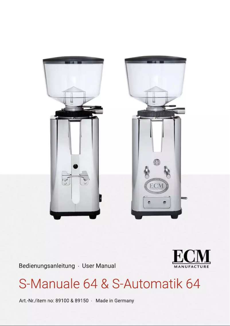 Page 1 de la notice Manuel utilisateur ECM S-Automatik 64