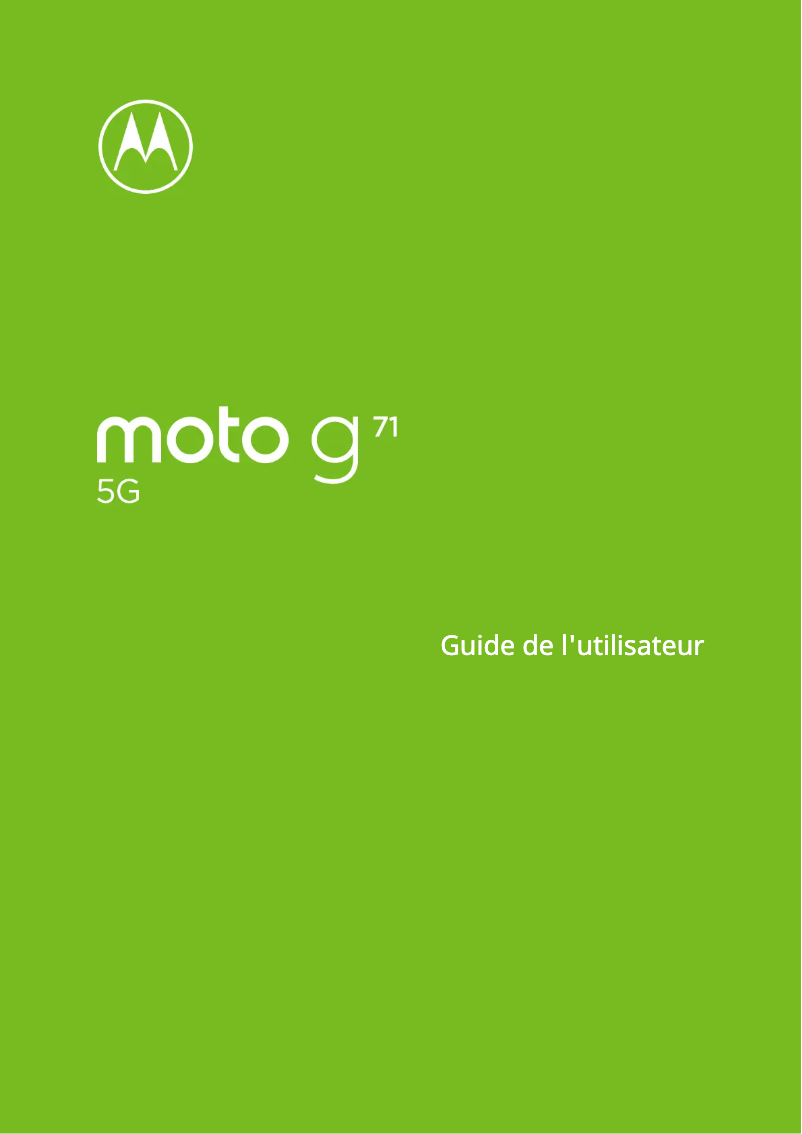 Page 1 de la notice Manuel utilisateur Motorola Moto G71 5G