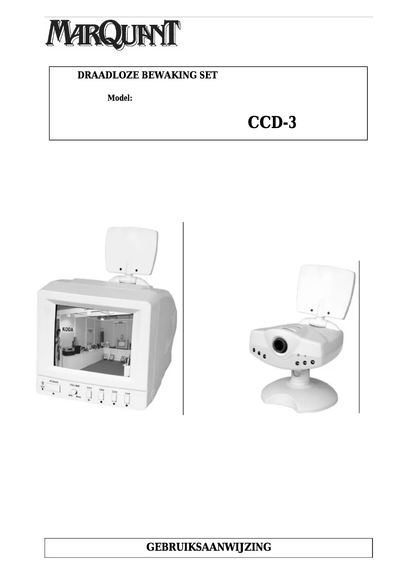 Page 1 de la notice Manuel utilisateur Marquant CCD-3