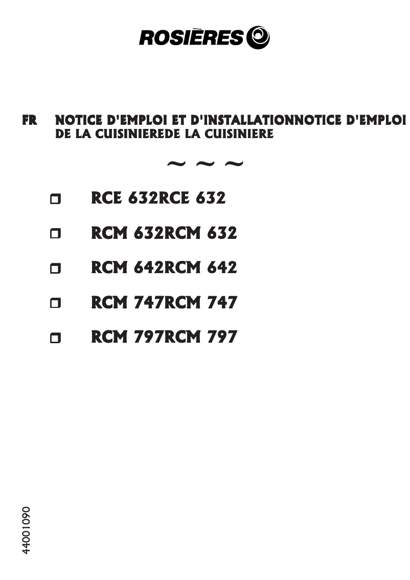 Page n°1 - Manuel utilisateur Rosieres RCM 797 RUBM