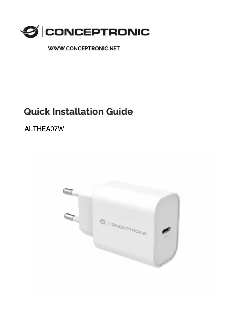 Page 1 de la notice Manuel utilisateur Equip ALTHEA07W