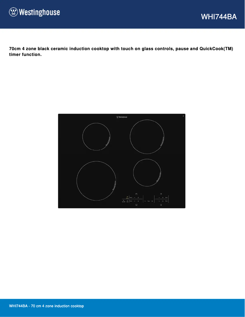 Page n°1 - Fiche technique Westinghouse WHI744BA