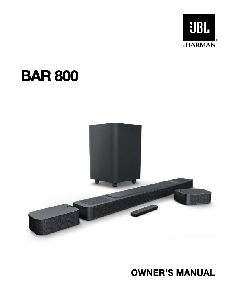 Page 1 de la notice Manuel utilisateur Harman Kardon Bar 800 Pro