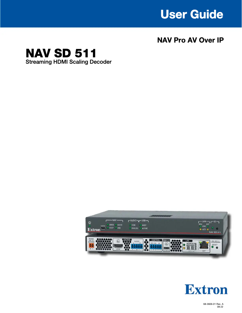 Page 1 de la notice Manuel utilisateur Extron NAV SD 511