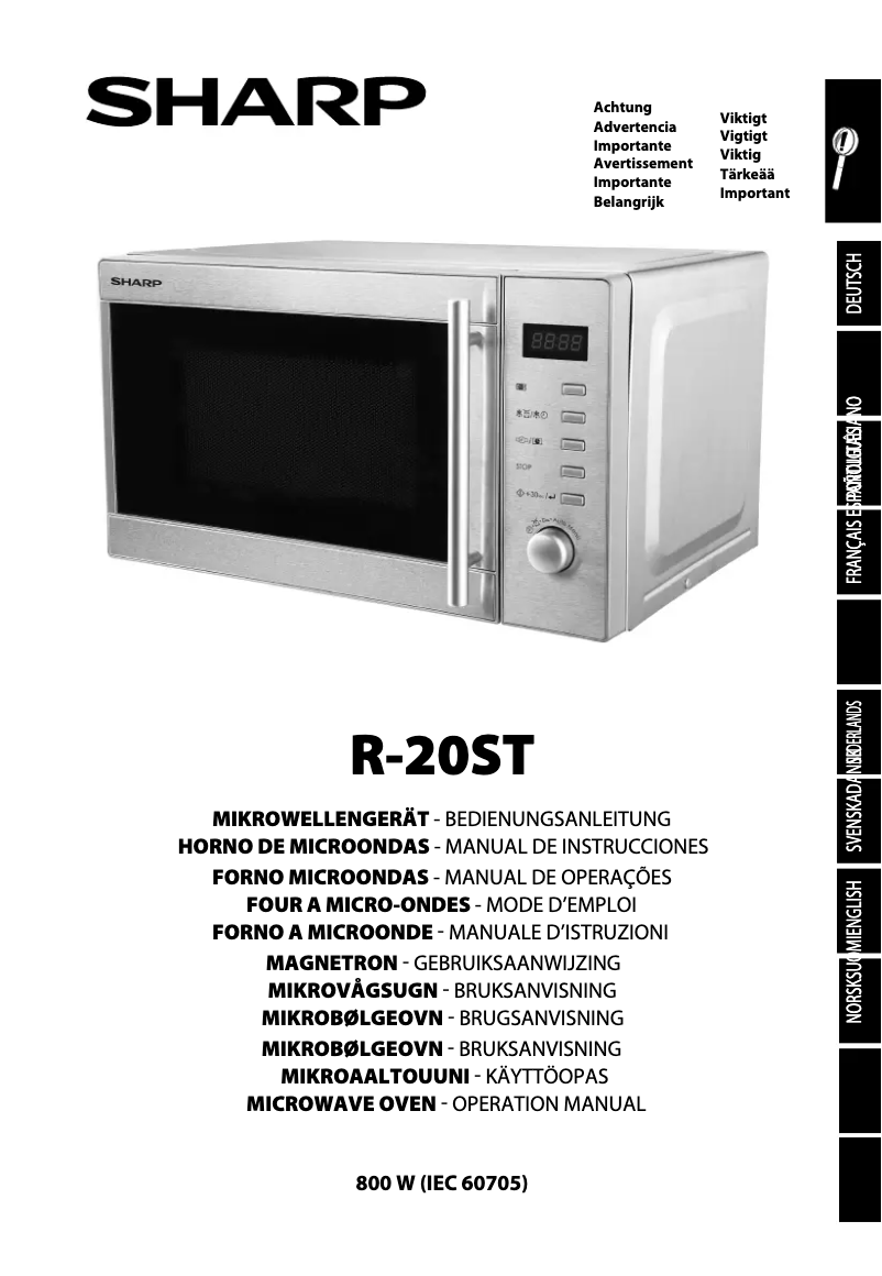 Page n°1 - Manuel utilisateur Sharp R-10ST