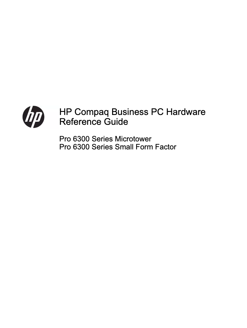 Page 1 de la notice Manuel utilisateur Compaq Pro 6300 SFF