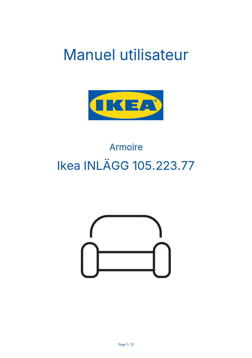 Page 1 de la notice Manuel utilisateur Ikea INLÄGG 105.223.77