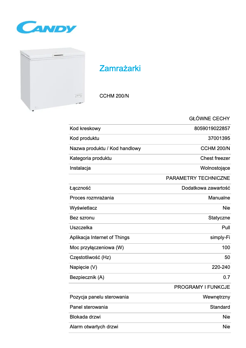 Image de la première page du manuel de l'appareil CCHM 200/N