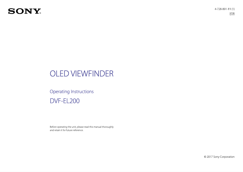 Página 1 del manual Manual de usuario Sony DVF-EL200