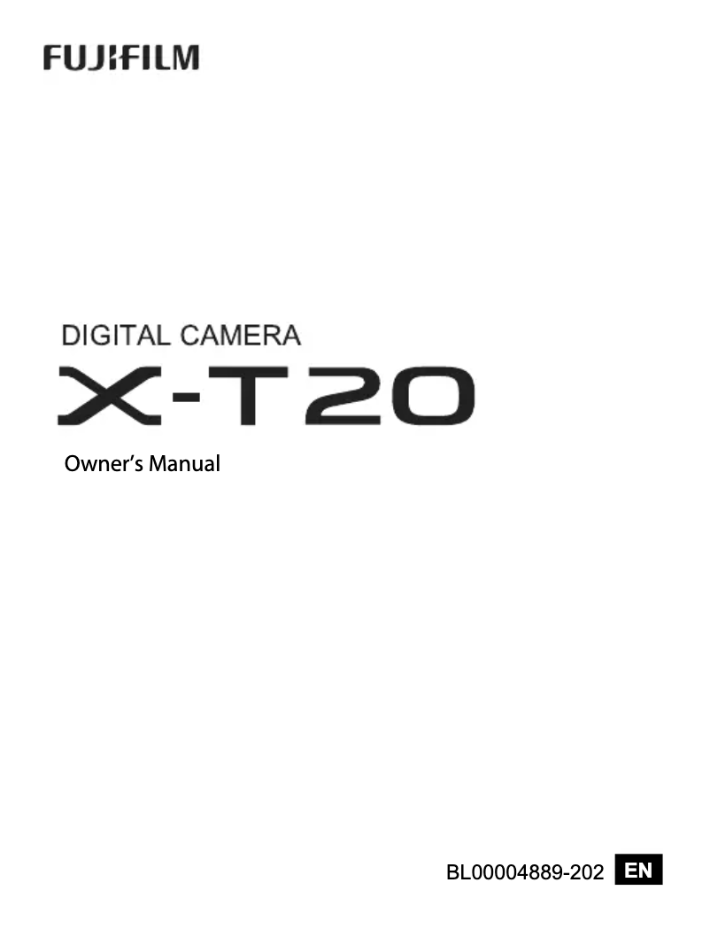Image de la première page du manuel de l'appareil X-T20