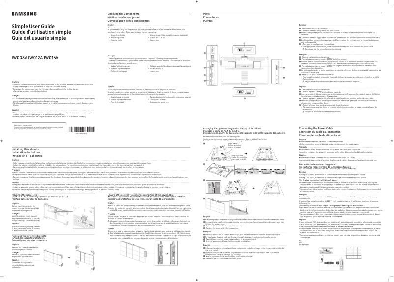 Page 1 de la notice Guide de démarrage rapide Samsung IW012A