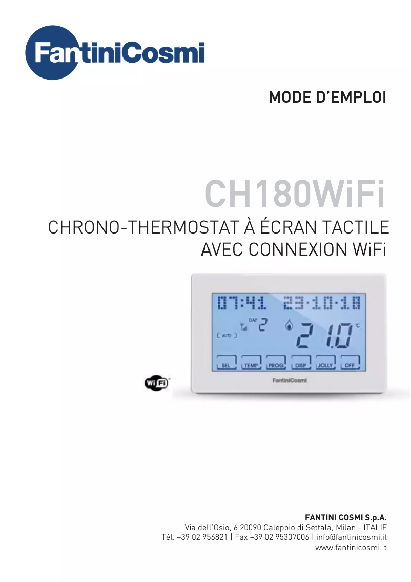 Image de la première page du manuel de l'appareil Intellicomfort CH180WIFI