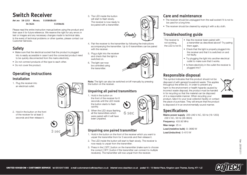 Page 1 of the manual User Manual Cotech 51058x36