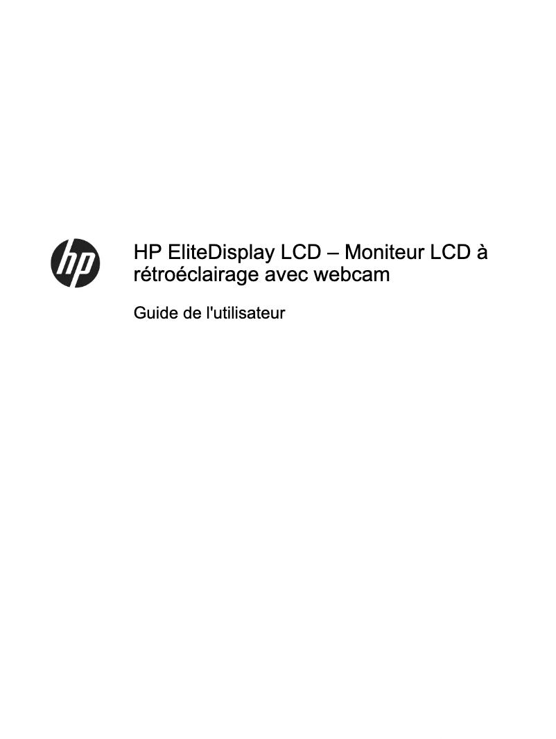 Page n°1 - Manuel utilisateur HP EliteDisplay E221c