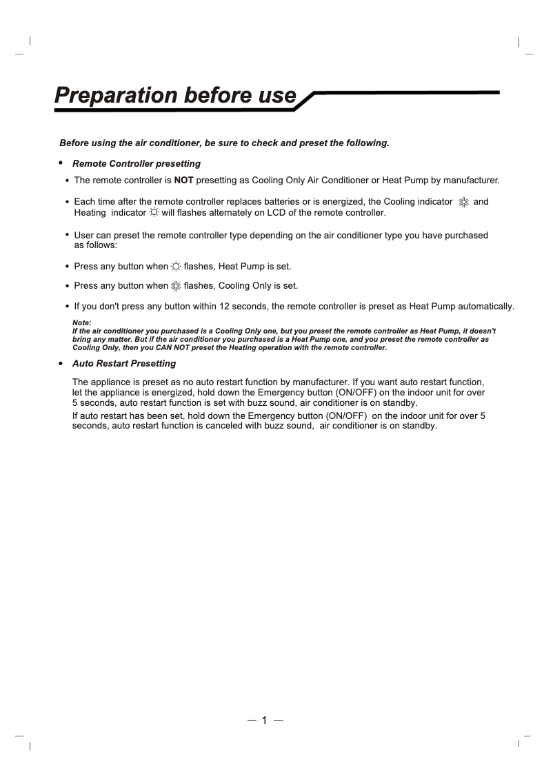 Page n°1 - Manuel utilisateur Maxicool SKL-70HOA