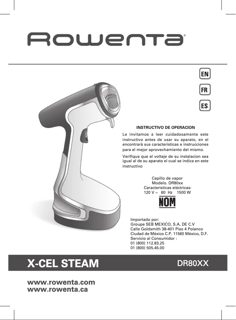 Page n°1 - Manuel utilisateur Tefal X'Cel Steam DR8080