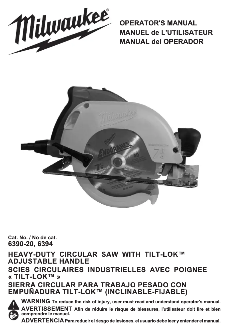 Página 1 del manual Manual de usuario Milwaukee TILT-LOK 6390-21
