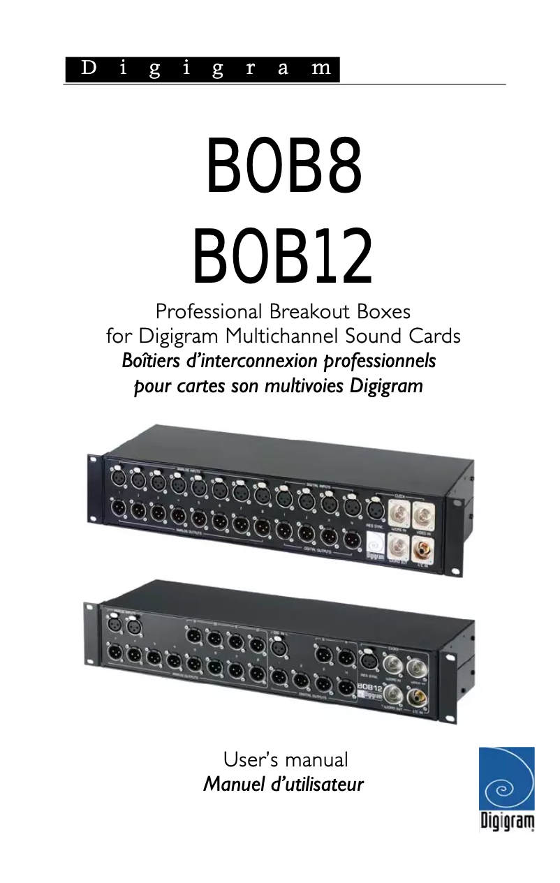 Page 1 de la notice Manuel utilisateur Digigram BOB12