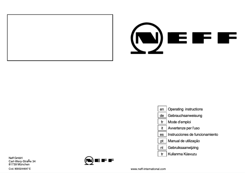 Page n°1 - Manuel utilisateur Neff M3546N1
