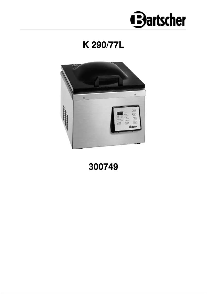 Page 1 de la notice Manuel utilisateur Bartscher K 290/77L