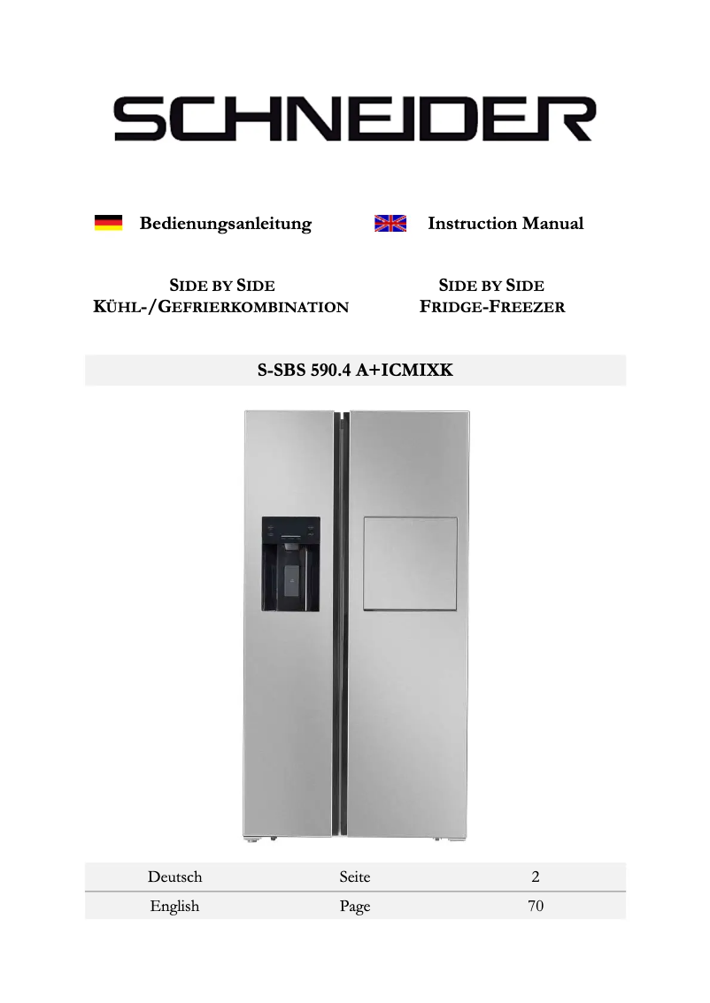 Page 1 de la notice Manuel utilisateur Schneider S-SBS 590.4 A+ ICMIXK