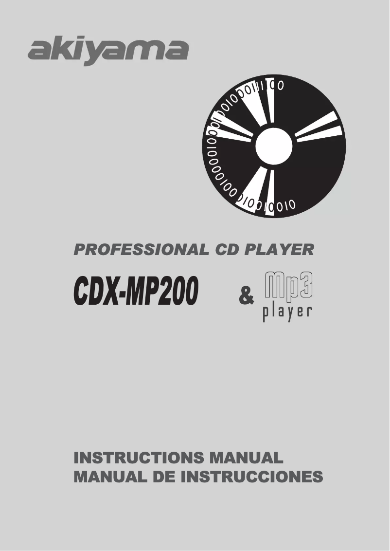 Page n°1 - Manuel utilisateur Akiyama CDX-MP200