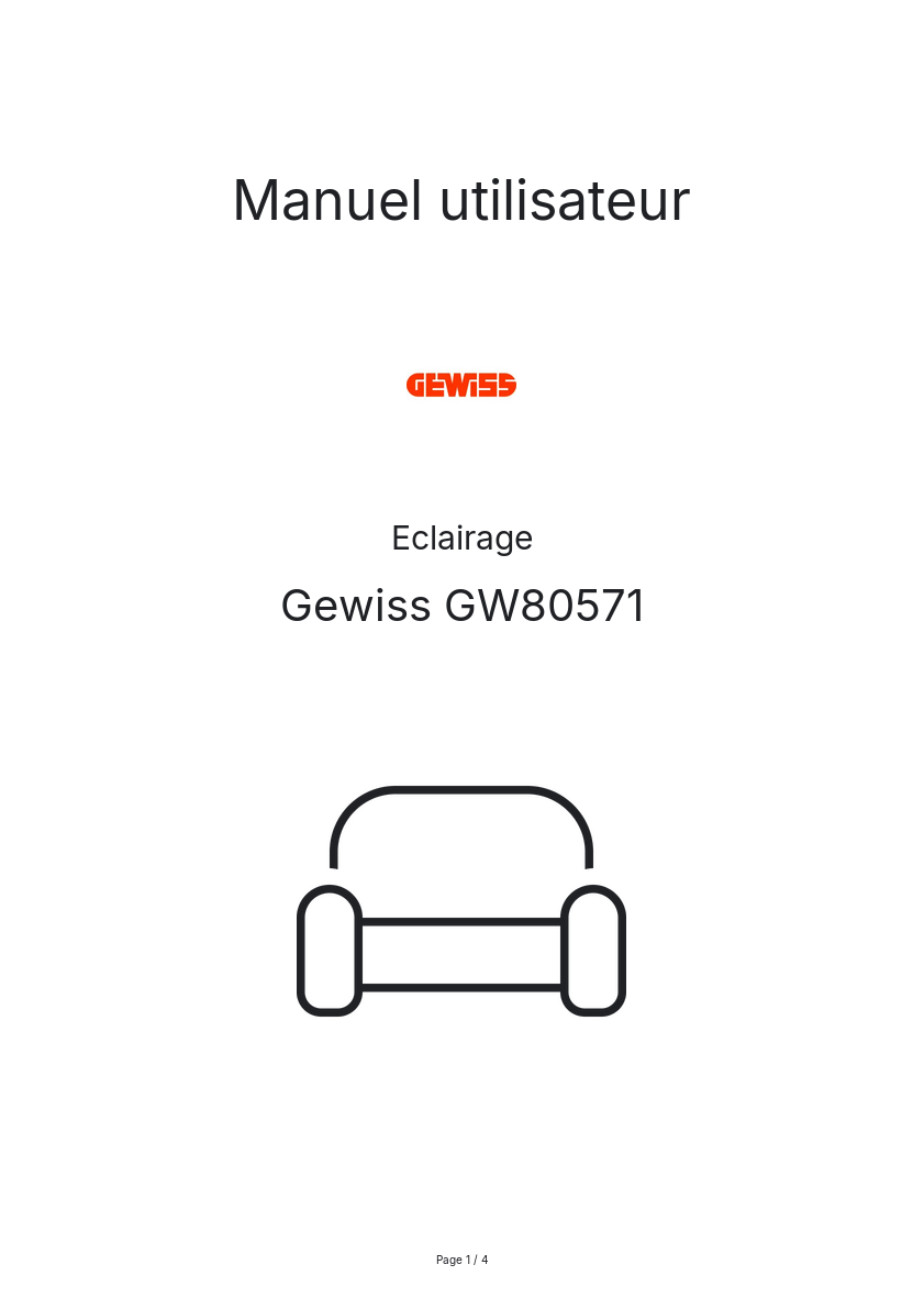 Image de la première page du manuel de l'appareil GW80571