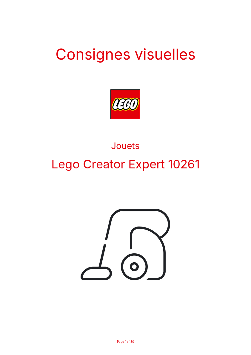 Image de la première page du manuel de l'appareil Creator Expert 10261