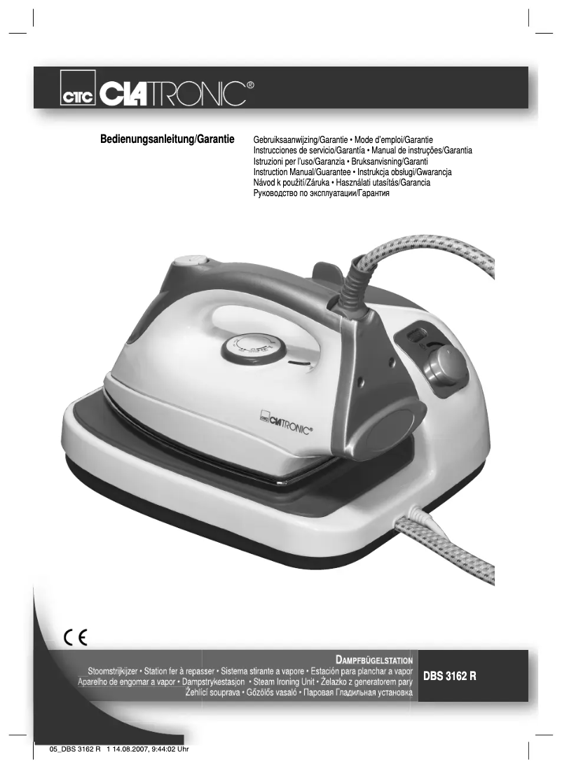 Page 1 de la notice Manuel utilisateur Clatronic DBS 3162