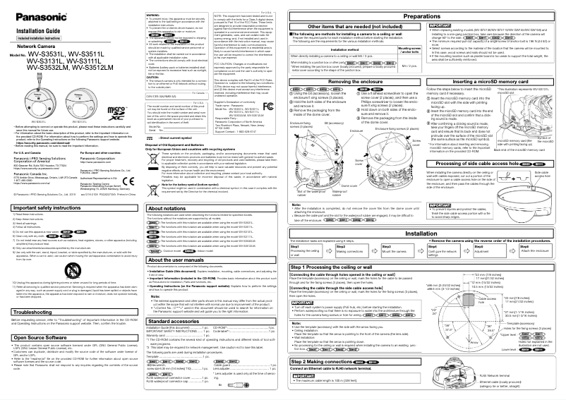 Page 1 de la notice Manuel utilisateur Panasonic WV-S3532LM
