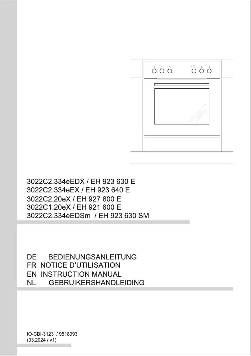 Image de la première page du manuel de l'appareil EH 921 600 E
