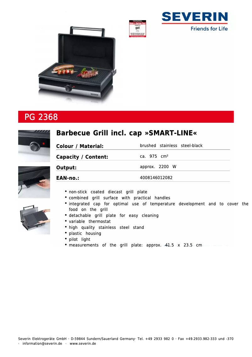 Imagen de la primera página del manual del dispositivo PG 2368