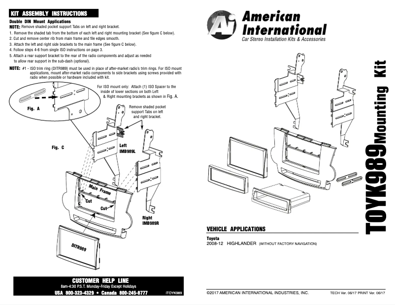 Page 1 de la notice Manuel utilisateur American International TOYK989