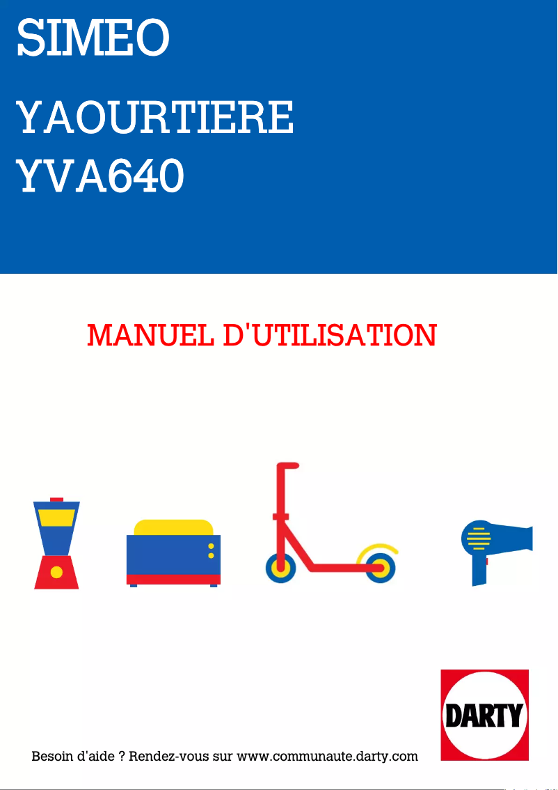 Image de la première page du manuel de l'appareil YVA640