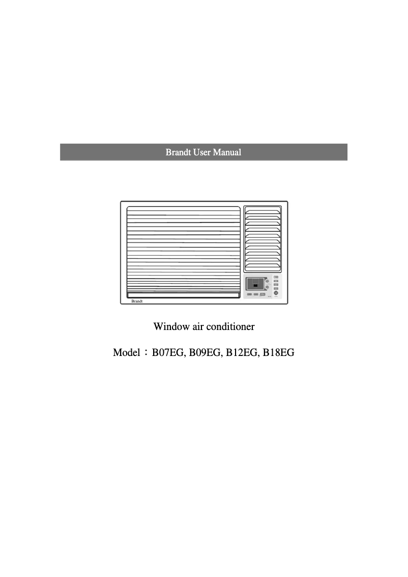 Page 1 de la notice Manuel utilisateur Brandt B18EG