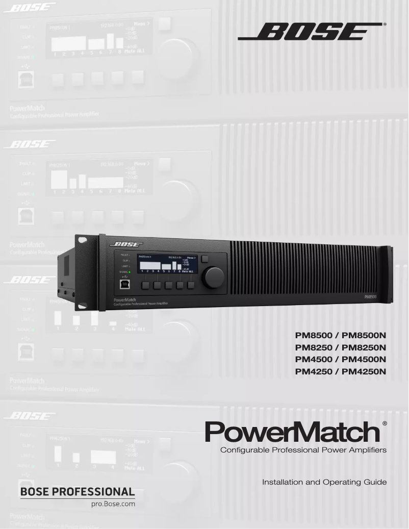 Page 1 de la notice Manuel utilisateur Bose PowerMatch PM8500