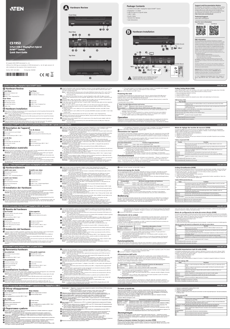 Page 1 de la notice Manuel utilisateur ATen CS1953