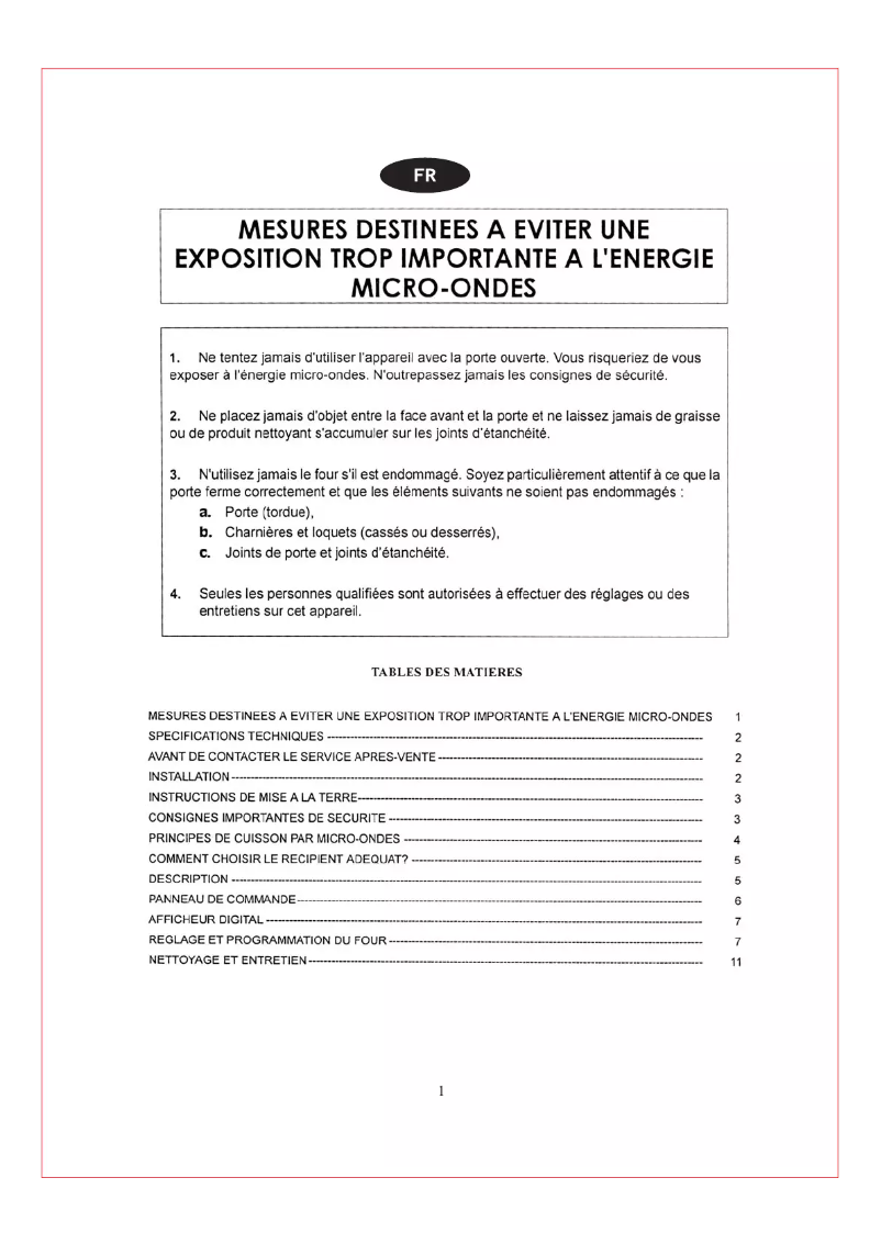 Page 1 de la notice Manuel utilisateur Bluesky BMG 25-4EL